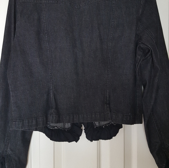 INC International Concepts ruffle Jean jacket - Picture 4 of 6